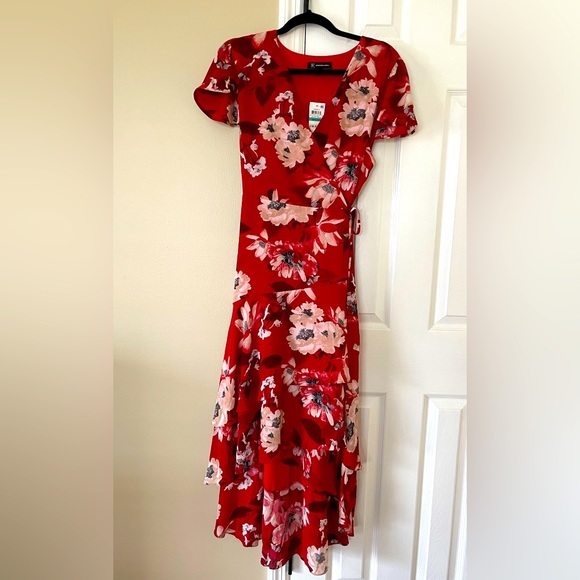 I.N.C. International Concepts. NWT. Size 16P. High/low floral wrap dress. - Picture 2 of 12